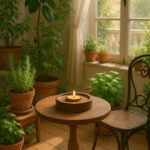 vintageteakwoodroundtealightcandleholder 5 large