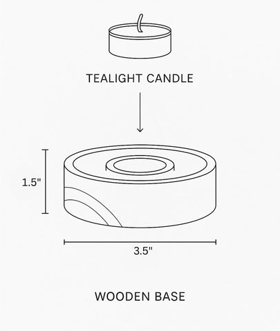 vintageteakwoodroundtealightcandleholder 7 large