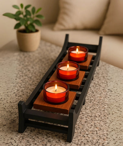 zen inspiredwoodenandglasscandleholder 1 large