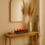 zen inspiredwoodenandglasscandleholder 5 large