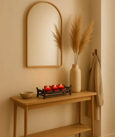 zen inspiredwoodenandglasscandleholder 5 large