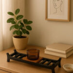 zen inspiredwoodenandglasscandleholder 6 large